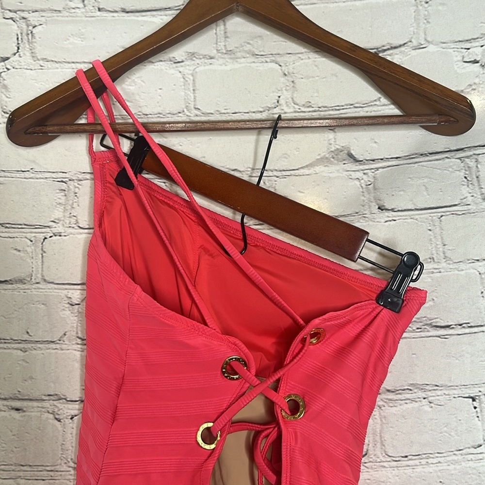 La Blanca Coral Pink One-Shoulder Pink One-Piece Swimsuit Size 10 - Picture 6 of 9